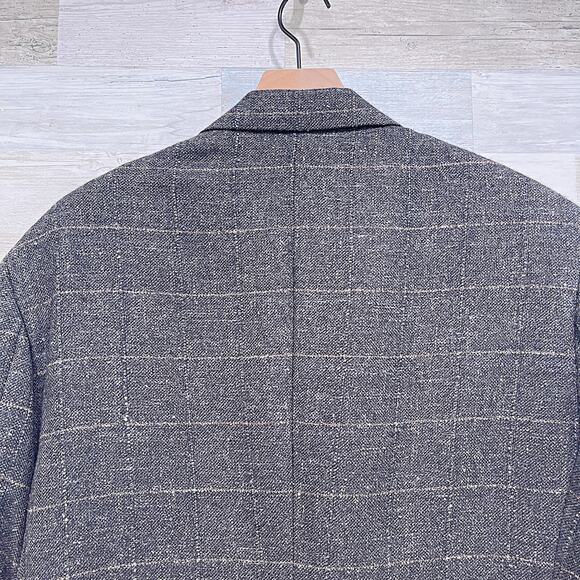Southwick Tweed Wool Windowpane Check Sport Coat Brown Three Button Mens 44R - Picture 6 of 8